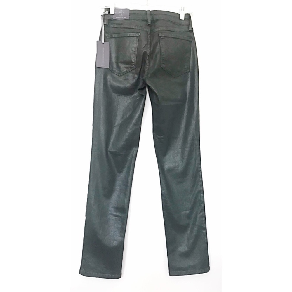 NYDJ NWT Sz 0/34 Green Coated Skinny Jeans - Picture 4 of 8